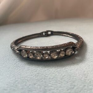 Bracelet- Filigreed Vintage Style Bangle inset with Crystals